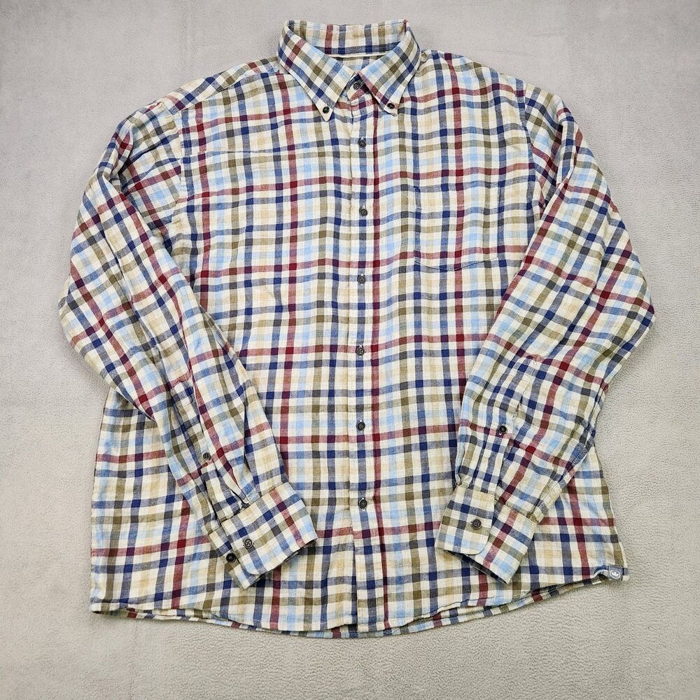 Peter Millar Button Down Shirt Men's L Multicolor Plaid Long Sleeve Cotton‎